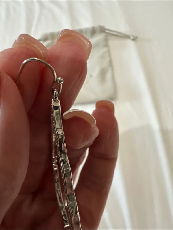 Kendra Scott “Sophee Drop” Silver Open Teardrop Filigree Earrings - Image 9