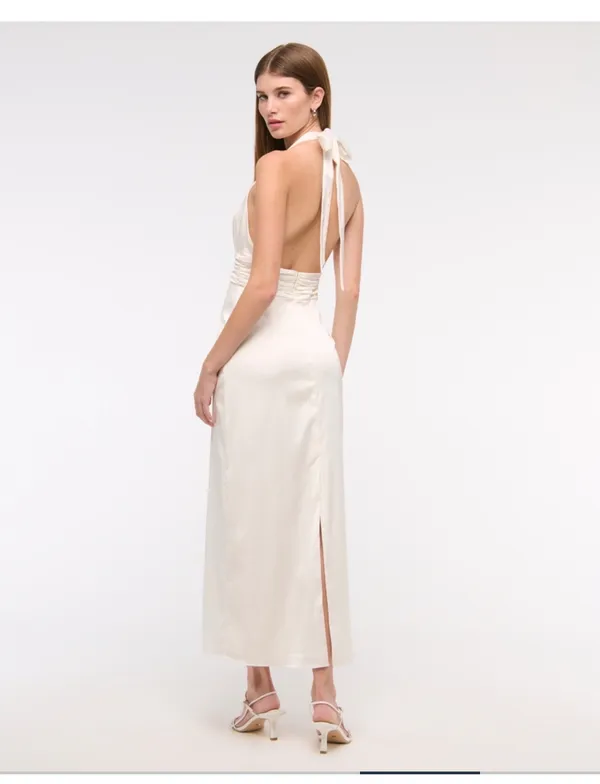 Abercrombie Rosette Satin Halter Dress Bridal - Image 3