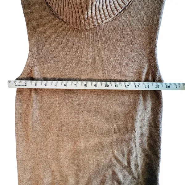 J. Crew Sleeveless Turtleneck Sweater Vest Wool Cotton Brown Shell Tank‎ Top S - Image 6