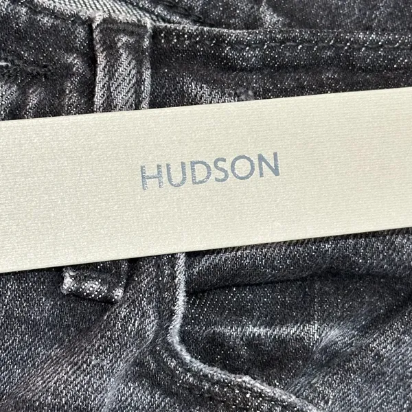 Hudson Nico Mid Rise Straight Inseam Split Black Star Denim‎ Jeans Size 25 NWT - Image 9