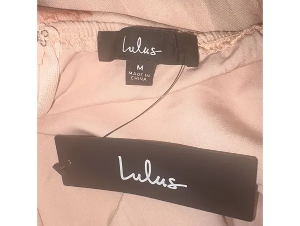 NWT Lulus Lovely Poise Light Pink Floral Tie-Back Long Sleeve Mini Dress Size M - Image 8