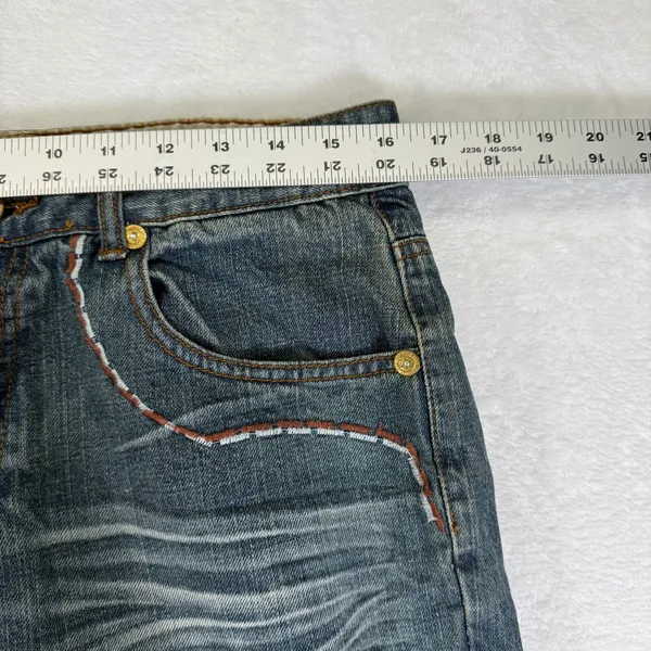 Stampa Jeans Vintage Y2K Embroidery Skater Jeans Hip Hop Denim 34x30 Medium Wash - Image 6