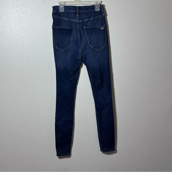 Hollister Women Blue Denim Advanced Stretch Ultra High Rise Jean Jegging size 3S - Image 4