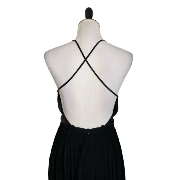 Chan Luu Sequin Puri Maxi Dress Womens XS Black Open Back Formal Chiffon Gown - Image 13