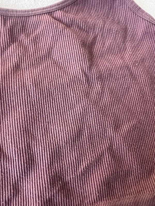Women’s Purple Ribbed Cropped Tank Top - Image 3