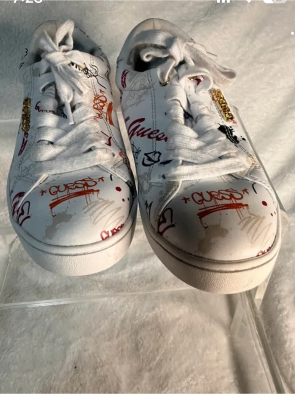 GUESS White Sneakers with Multicolor Graffiti Accents women - Image 3