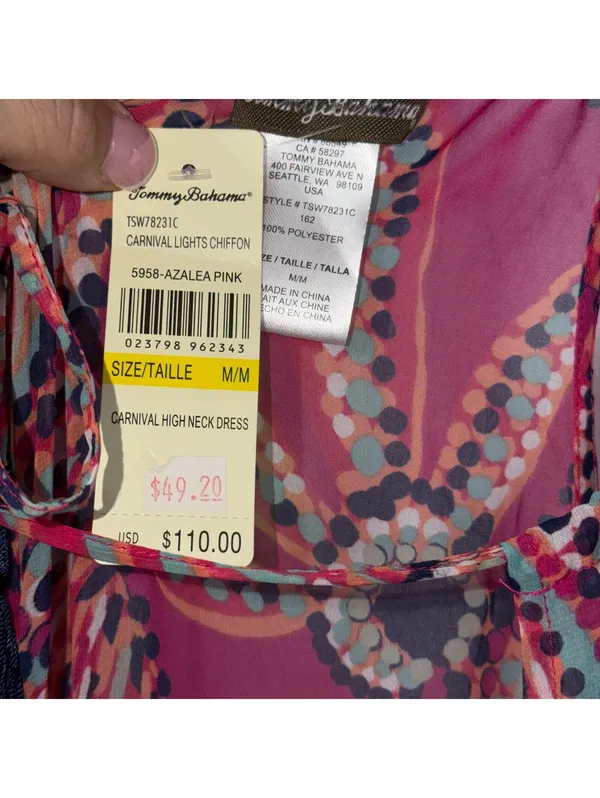 Tommy Bahama Carnival Lights Chiffon Maxi Dress Size Medium NWT - Image 7