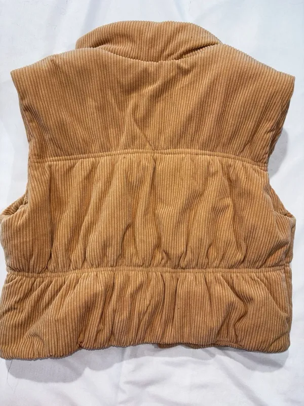 Stoosh Corduroy Puffer Vest Size L Brown - Image 2