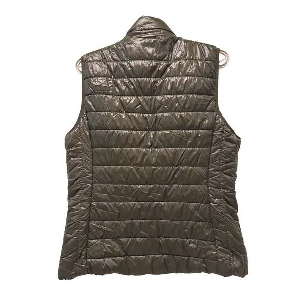ACTIVE USA Womens Puffer Vest‎ XLarge Olive Green Zip Up Lightweight Casual - Image 3
