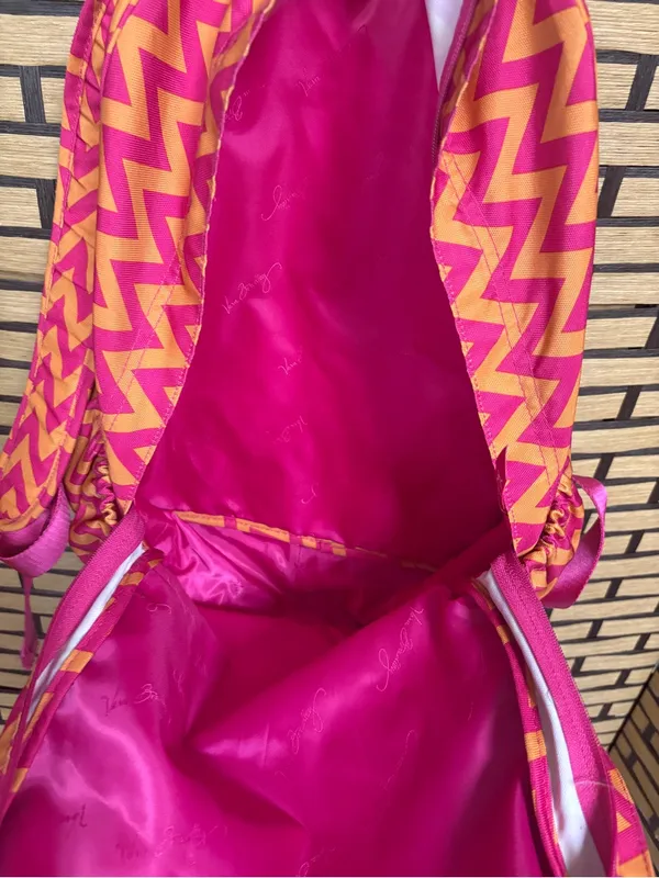 Vera Bradley Orange And Pink Chevron Backpack - Image 9