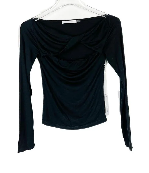 NWT Six/Fifty Black Off The Shoulder with Front Cut Out Shirt Size Medium M NEW - Image 2