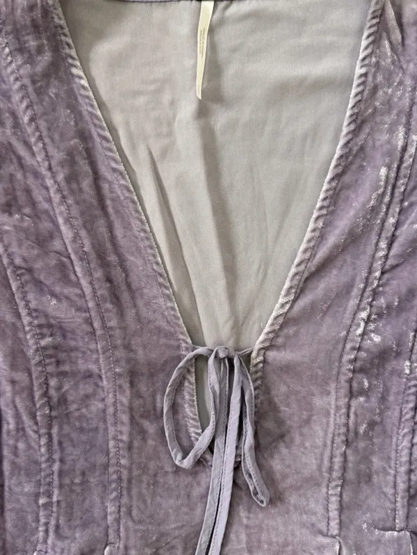 Free people Adele Velvet Tunic Blouse violet/purple size small - Image 8