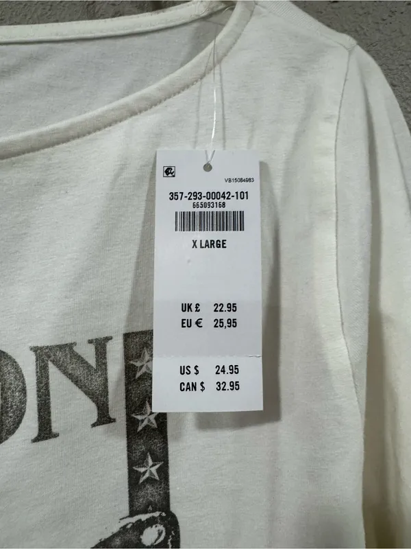 NWT Hollister Slash Neck White Butterfly Graphic Long Sleeve Tee - Image 3