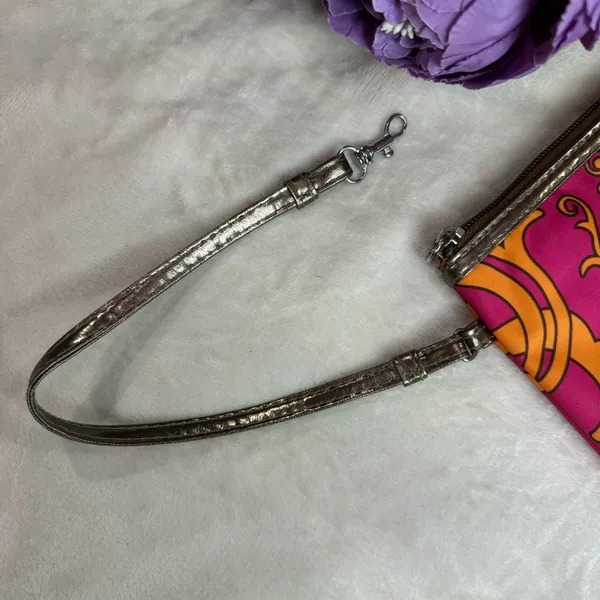 Boutique Vibrant Pink and Orange Retro Printed Bag - Image 7