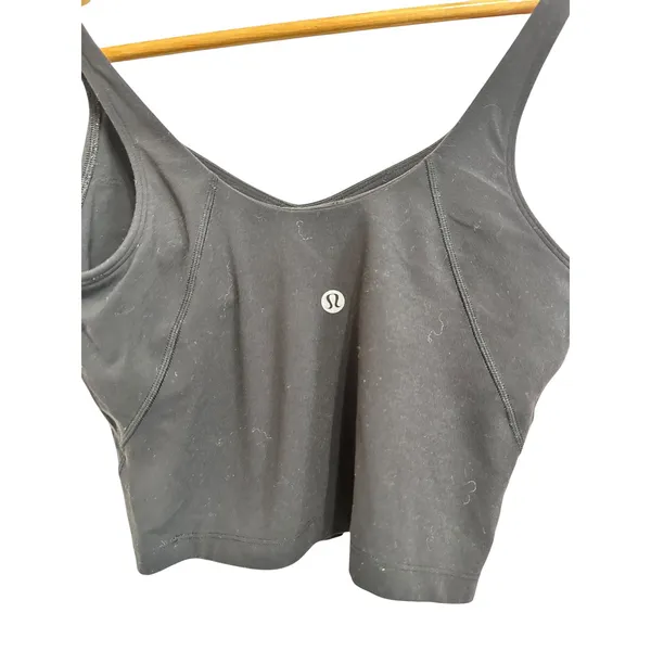 Lululemon Align Tank Top Women's Black Size 6 Cropped V-Neck Nulu‎ - Image 2