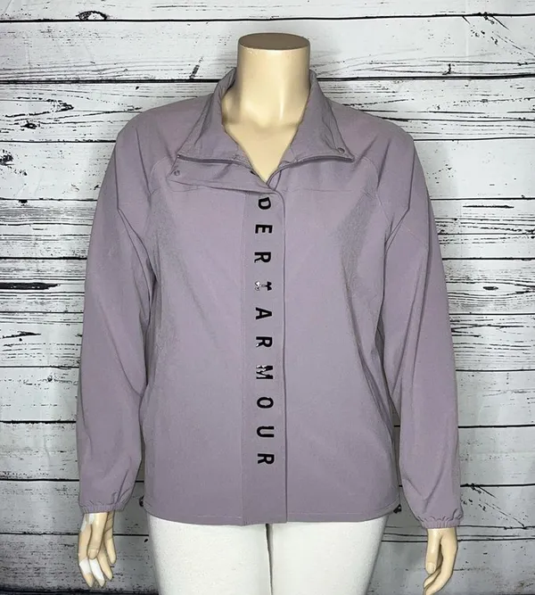 Under Armour Size XL Purple Loose Fit Lightweight Recover Woven Active Jacket - Image 2