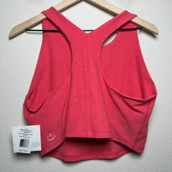 NEW‎ $80 Beyond Yoga Women Refocused Crop Tank Top 1X Pink Racerback Activewear - Image 2