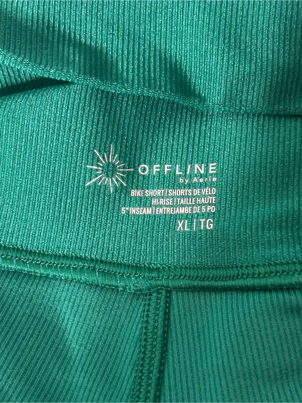 Aerie Women's High-Waist Emerald Green Biker Shorts - Image 3