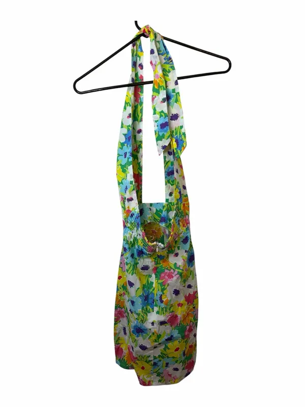 Karlie Multicolor Floral Halter Dress with Green and Pink Accents NWT - Image 6