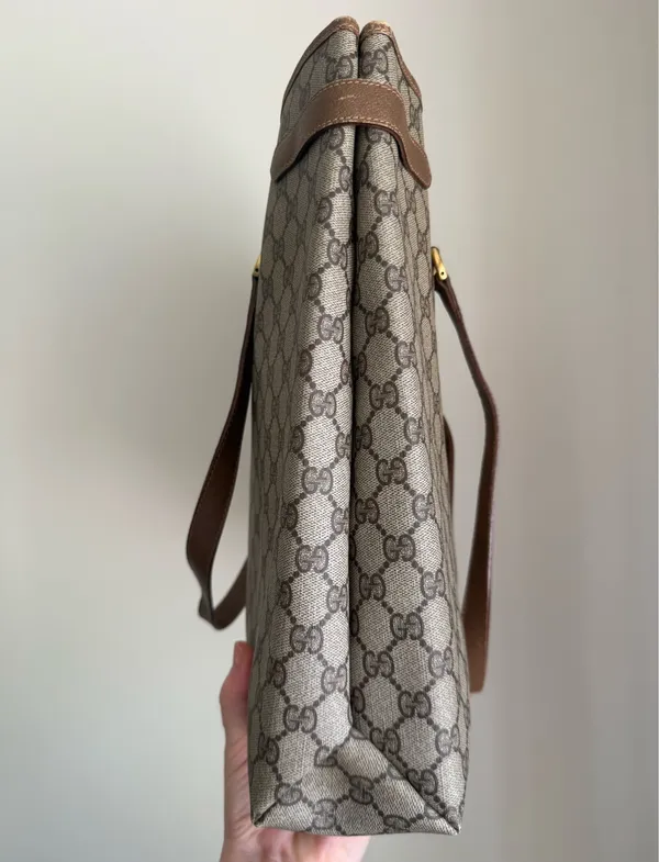Gucci GG Tote Bag Canvas Leather - Image 4
