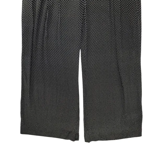 Maeve Anthropologie Polka Dot Wide Leg Pants Black White High Rise‎ Size 10 - Image 4