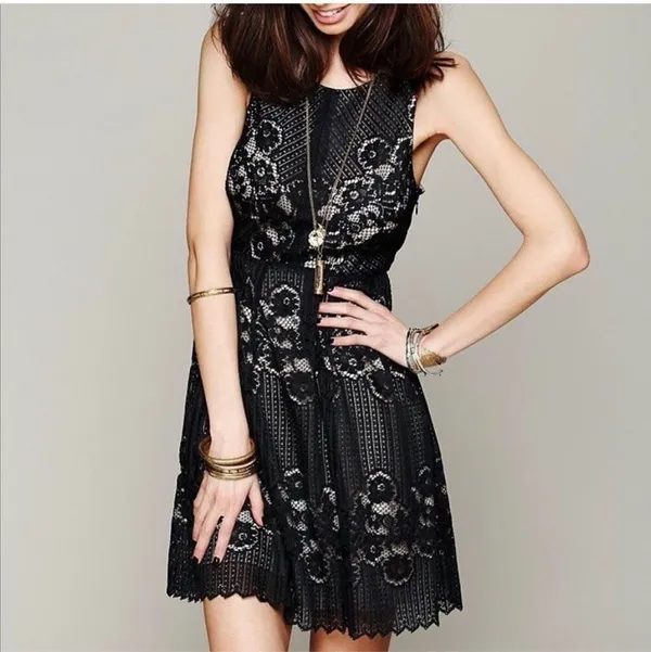 Free People black Rocco lace dress - Image 3