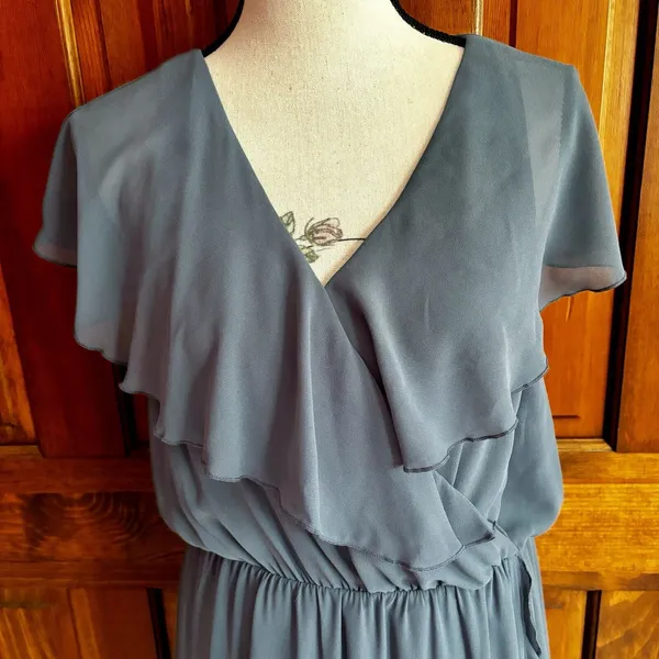 Show Me Your Mumu Dress Women’s Size XL Blue Chiffon Ruffle Bridesmaid Prom - Image 2