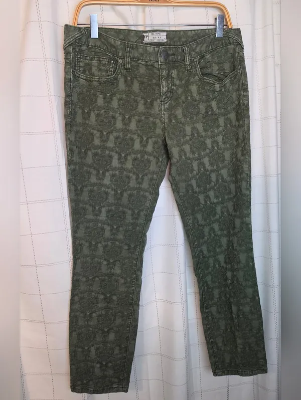 Free People Skinny Floral Jacquard Jeans - Image 2