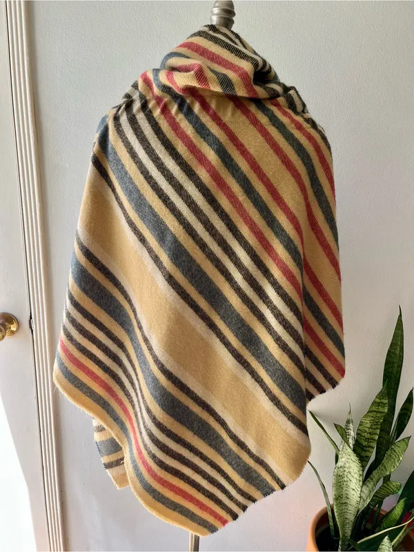 Mark & Hall• Soft Striped Autumn Poncho• o/s - Image 2