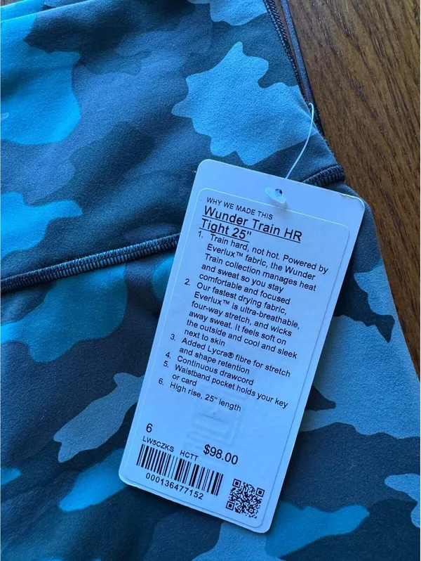 Lululemon Wunder Train High Rise 25” Tidewater Teal Size 6 NWT - Image 4