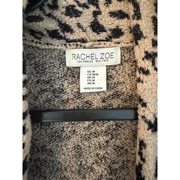 Rachel Zoe Womens Leopard Print‎ Open Front Cardigan Shawl Collar Medium - Image 2