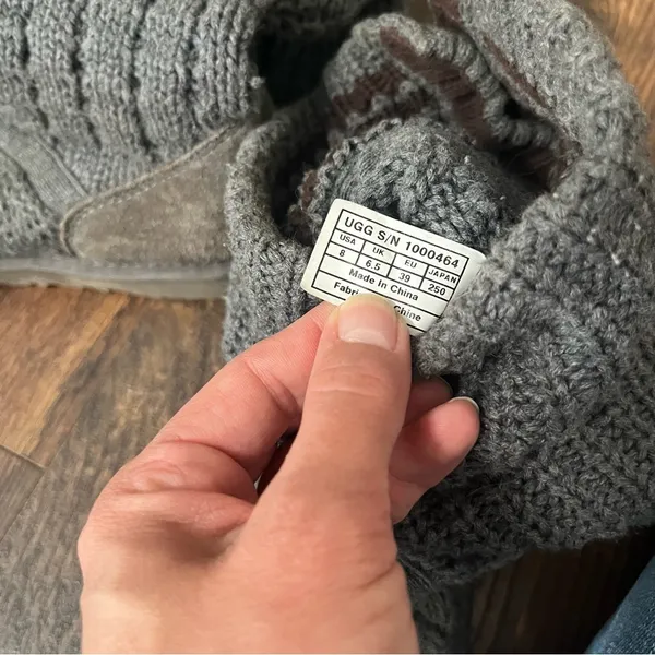 UGG Australia Leland Women's U.S Size 8 Gray Knit Tall or Fold Over Anke Boots - Image 3