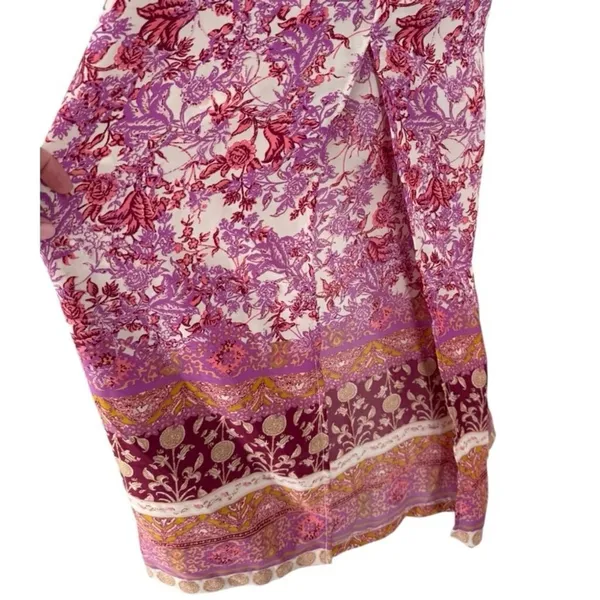 Free People Leona Floral Printed Jumpsuit Lilac Size Medium Boho Beachy Festival - Image 14