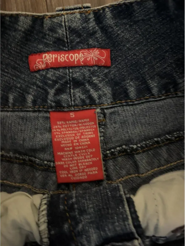 VTG Y2K Periscope Micro Mini Denim Jean Skirt Sz 5 - Image 2
