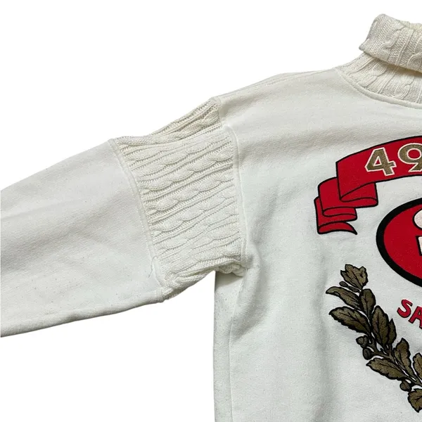 Vintage Spirit Cliff Engle SF 49ers Turtleneck Sweatshirt 90s Size Large - Image 7