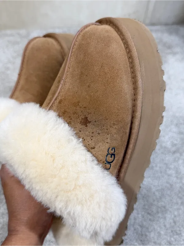 UGG Women’s Disquette Slippers Shoes Suede Sheepskin in Chestnut 7 - Image 13