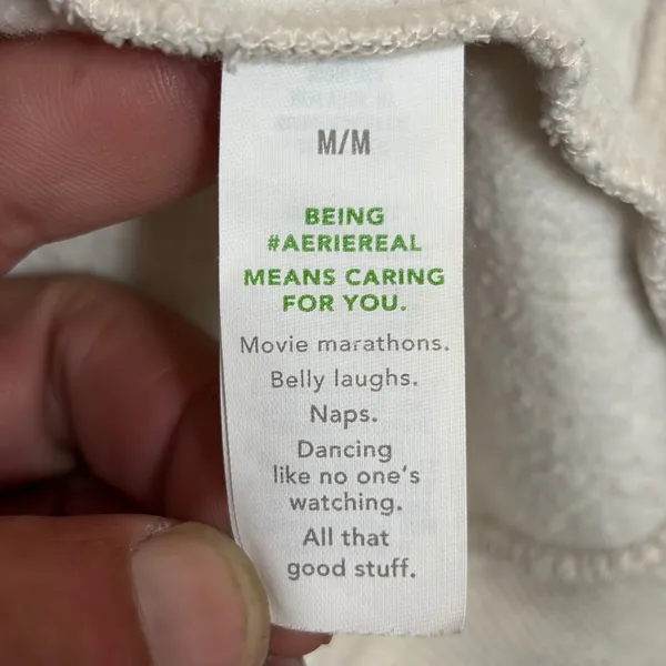 Aerie Women Medium Oatmeal Heather Sherpa Lined Hood Full Zip‎ Hoodie Sweatshirt - Image 6