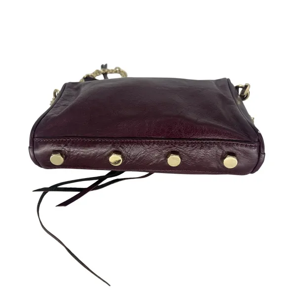Rebecca Minkoff Mini 5 Zip Crossbody‎ Bag Burgundy Leather Chain - Image 9
