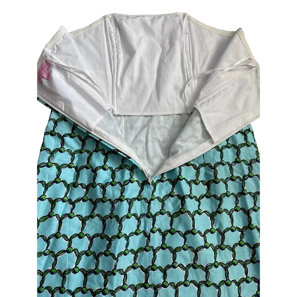Lilly Pulitzer Bowen Cameo White‎ Macrame Me Print Strapless Dress Size 8 - Image 10