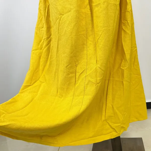 NWOT Farm Rio Linen Blend Yellow Sleeveless Maxi Dress Size XS - Image 11