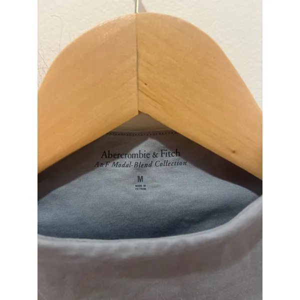 Abercrombie & Fitch Gray Modal Blend Mock Neck‎ Padded Shoulder Bodysuit Medium - Image 2
