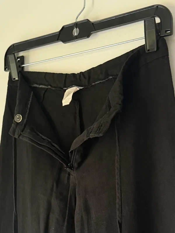 Black Women’s Linen Blend Cropped Pants Size XS - Image 3
