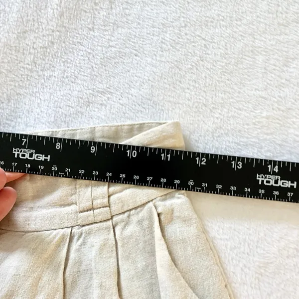 Significant Other Pleated Linen Tapered Pants Womens Size 2 Beige High Rise AU 6 - Image 4