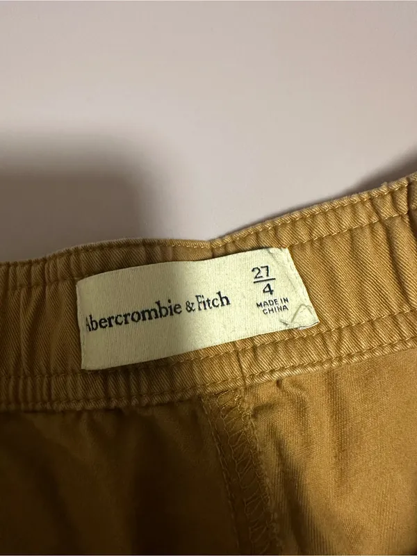 Abercrombie and Fitch baggy cargo utility pants tan brown size 27 or 4 Y2K style - Image 4