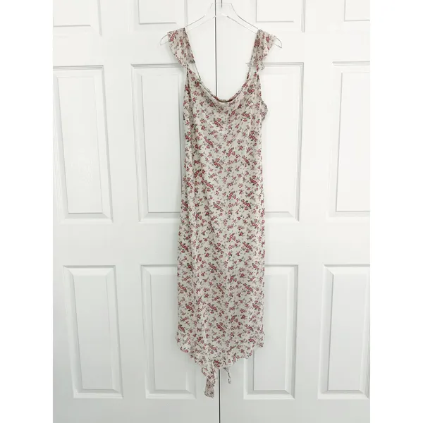 Kirious Los Angeles Floral Draped Neck Midi Dress Coquette Romantic Feminine - Image 2