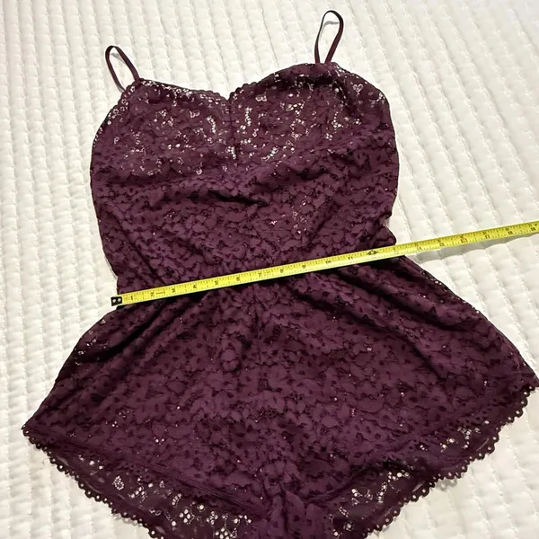 Victoria's Secret Purple Lace Lingerie Lounge Romper Sz S Small - Image 6