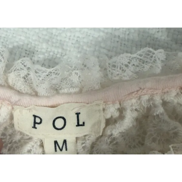 POL Women's‎ Medium Pink Ruffle Tunic Tank Top Lace Beads Preppy Girlhoodcore - Image 5