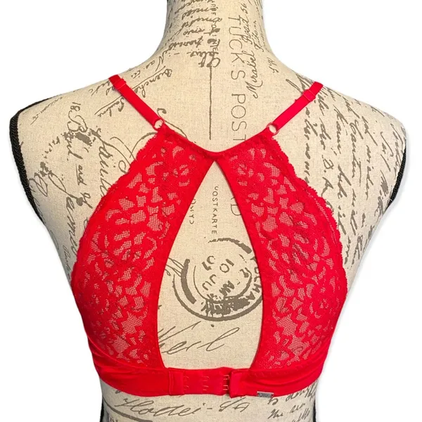 Victoria's Secret Pink Red Lightly Lined Lace Bralette Size X-Small - Image 2