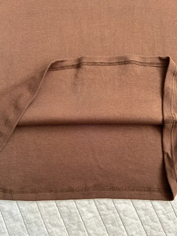 Vtg Y2K 90’s Mossimo 100% cotton Brown baby ringer T-shirt large minimalist - Image 10