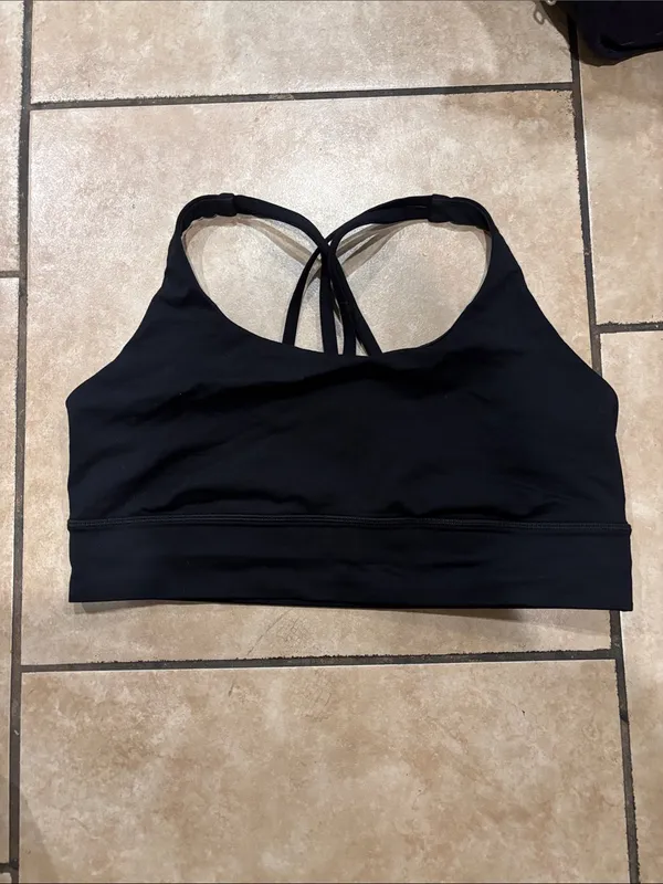 Lululemon Black Energy Longline Medium Support Sports Bra - Image 3